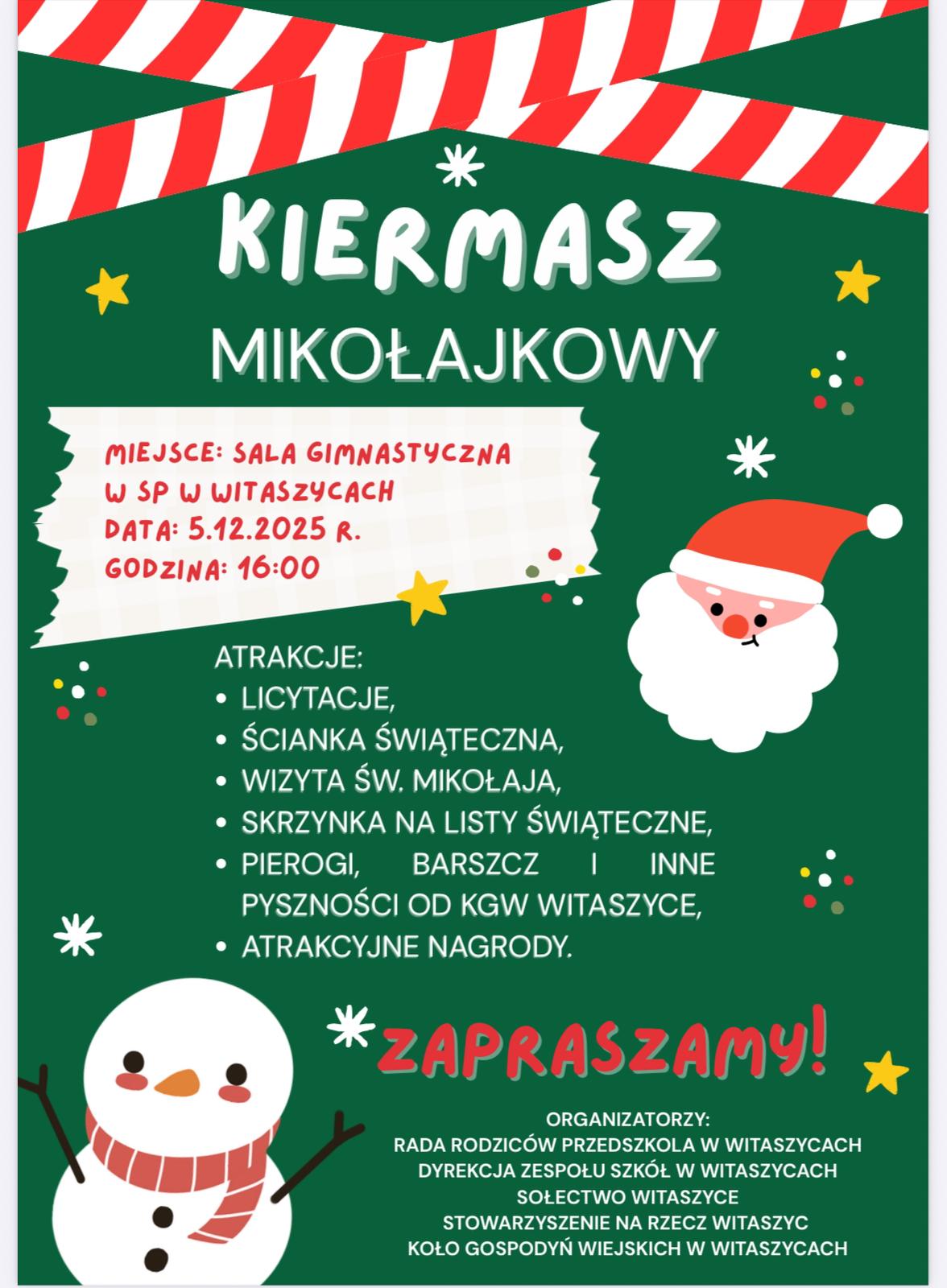Kiermasz Mikołajkowy w Witaszycach