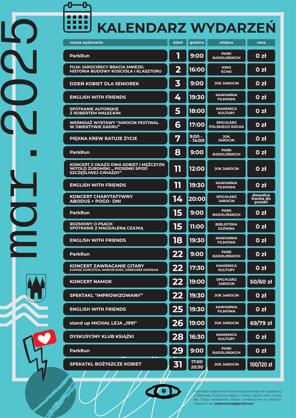 Kalendarz Wydarzeń - marzec 2025